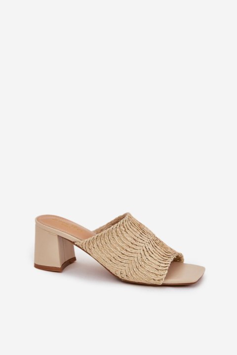 Sandał Klapki Model Ciariloria FY35-6 Beige - Step in style Sandał Klapki Model Ciariloria FY35-6 Beige - Step in style