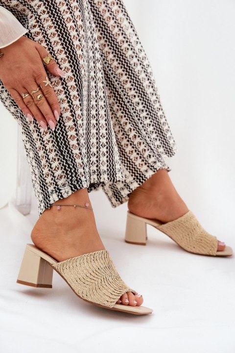 Sandał Klapki Model Ciariloria FY35-6 Beige - Step in style Sandał Klapki Model Ciariloria FY35-6 Beige - Step in style