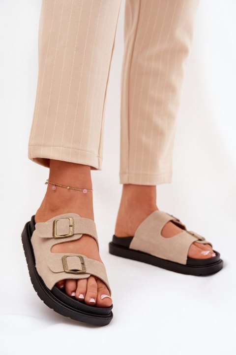Sandał Klapki Model Simbes M35 Beige - Step in style Sandał Klapki Model Simbes M35 Beige - Step in style