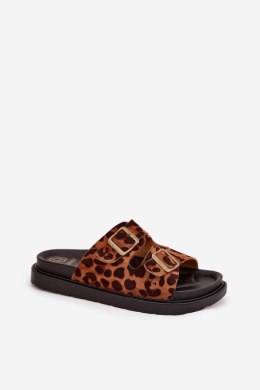 Sandał Klapki Model Simbes M35 Brown Panterka - Step in style