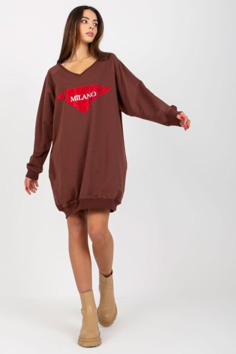 Bluza Damska Model VI-BL-3113.73P Dark Brown - Factory Price Bluza Damska Model VI-BL-3113.73P Dark Brown - Factory Price