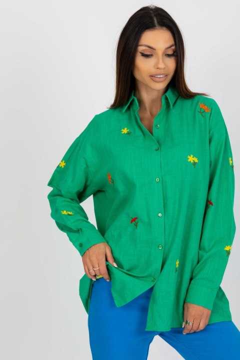 Koszula Damska Model TO-KS-7121.08P Green - Factory Price Koszula Damska Model TO-KS-7121.08P Green - Factory Price
