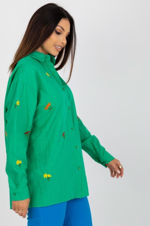 Koszula Damska Model TO-KS-7121.08P Green - Factory Price Koszula Damska Model TO-KS-7121.08P Green - Factory Price
