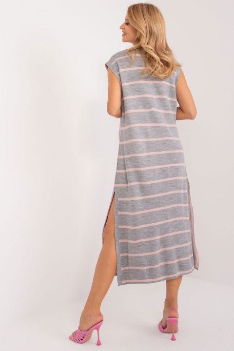 Sukienka Model BA-SK-6110.04 Grey/Pink - Badu Sukienka Model BA-SK-6110.04 Grey/Pink - Badu