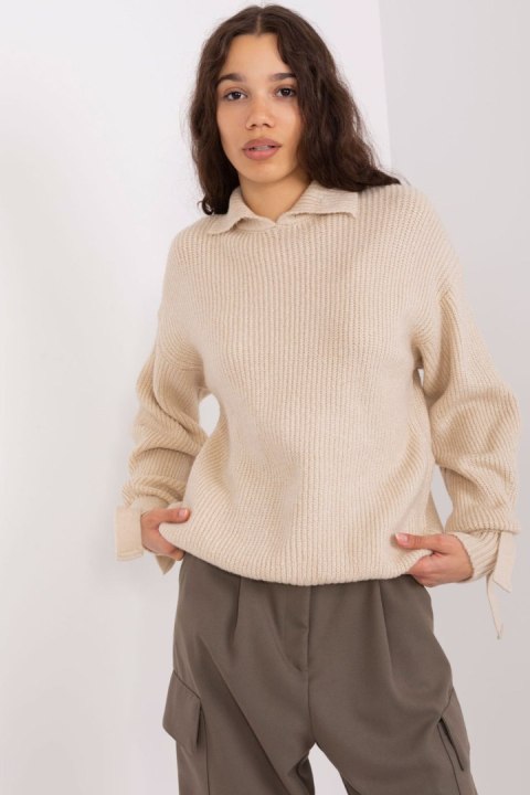 Sweter Damski Model BA-SW-0305.67P Beige - Badu Sweter Damski Model BA-SW-0305.67P Beige - Badu