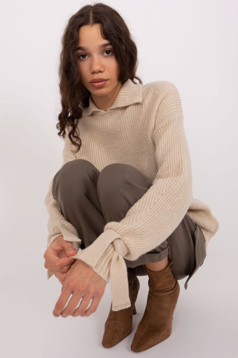 Sweter Damski Model BA-SW-0305.67P Beige - Badu Sweter Damski Model BA-SW-0305.67P Beige - Badu