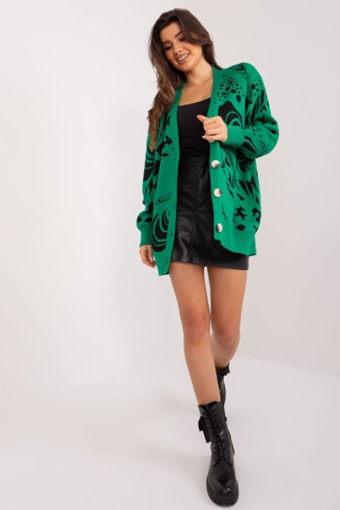 Sweter Damski Model BA-SW-12038.20 Black/Green - Badu Sweter Damski Model BA-SW-12038.20 Black/Green - Badu
