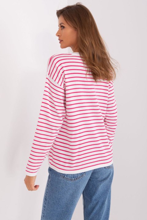Sweter Damski Model BA-SW-6006-2.30X White/Pink - Badu Sweter Damski Model BA-SW-6006-2.30X White/Pink - Badu