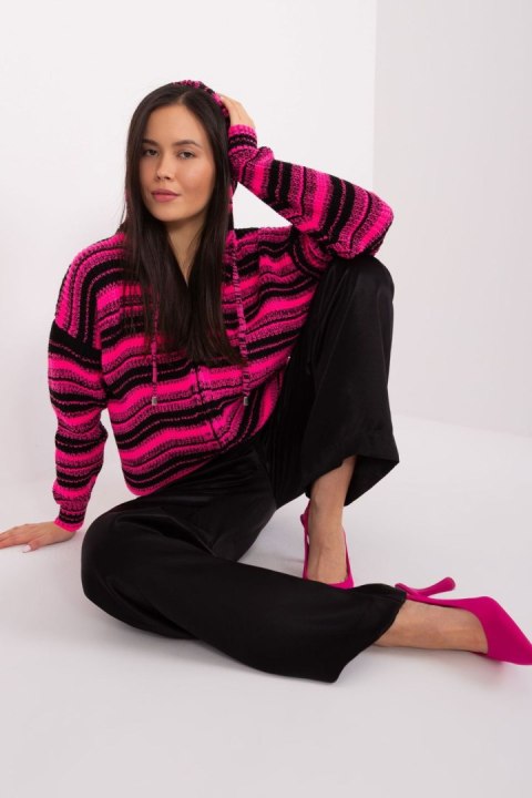 Sweter Damski Model BA-SW-8000.56P Black/Pink - Badu Sweter Damski Model BA-SW-8000.56P Black/Pink - Badu