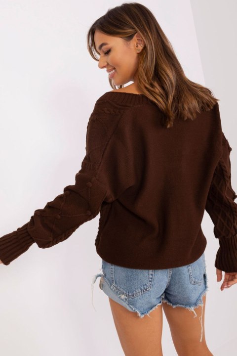 Sweter Damski Model BA-SW-8005.00P Dark Brown - Badu Sweter Damski Model BA-SW-8005.00P Dark Brown - Badu