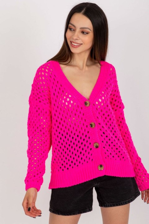 Sweter Damski Model BA-SW-9009.26P Fluo Pink - Badu Sweter Damski Model BA-SW-9009.26P Fluo Pink - Badu