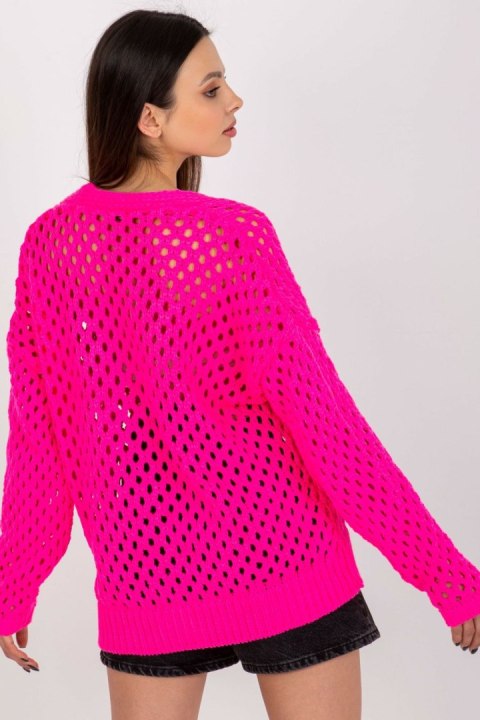 Sweter Damski Model BA-SW-9009.26P Fluo Pink - Badu Sweter Damski Model BA-SW-9009.26P Fluo Pink - Badu