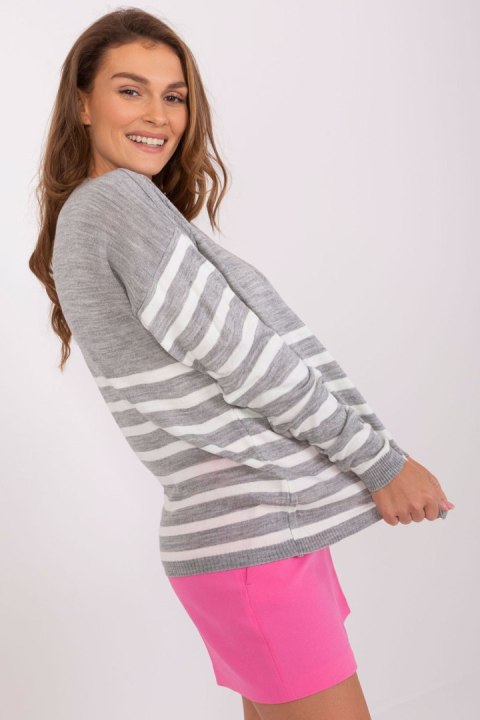 Sweter Damski Model BA-BZ-2201.62P Grey - Badu Sweter Damski Model BA-BZ-2201.62P Grey - Badu