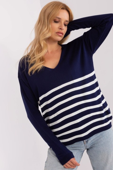 Sweter Damski Model BA-BZ-2201.62P Navy - Badu Sweter Damski Model BA-BZ-2201.62P Navy - Badu