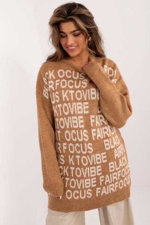 Sweter Damski Model BA-SW-0546.07 Camel - Badu Sweter Damski Model BA-SW-0546.07 Camel - Badu