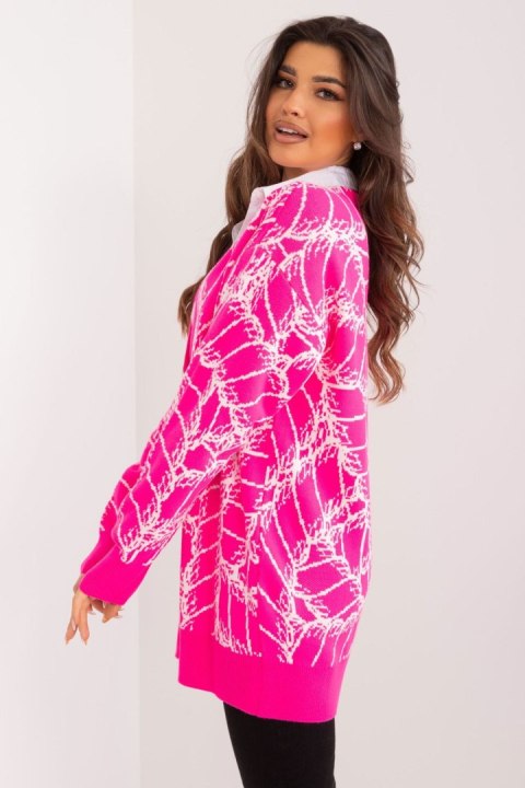 Sweter Damski Model BA-SW-2040.78 Fluo Pink - Badu Sweter Damski Model BA-SW-2040.78 Fluo Pink - Badu