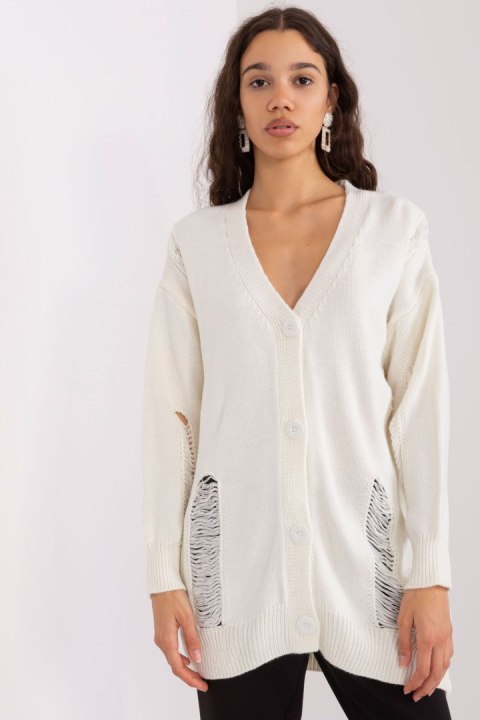 Sweter Damski Model BA-SW-8042-1.42P Ecru - Badu Sweter Damski Model BA-SW-8042-1.42P Ecru - Badu