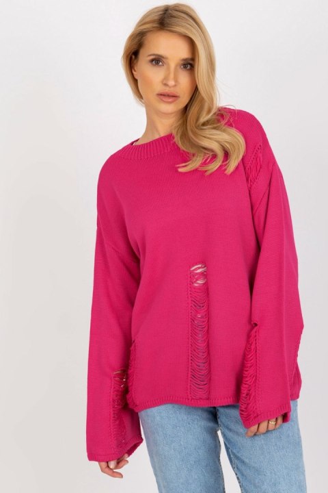 Sweter Damski Model BA-SW-8043.08X Fuksja - Badu Sweter Damski Model BA-SW-8043.08X Fuksja - Badu