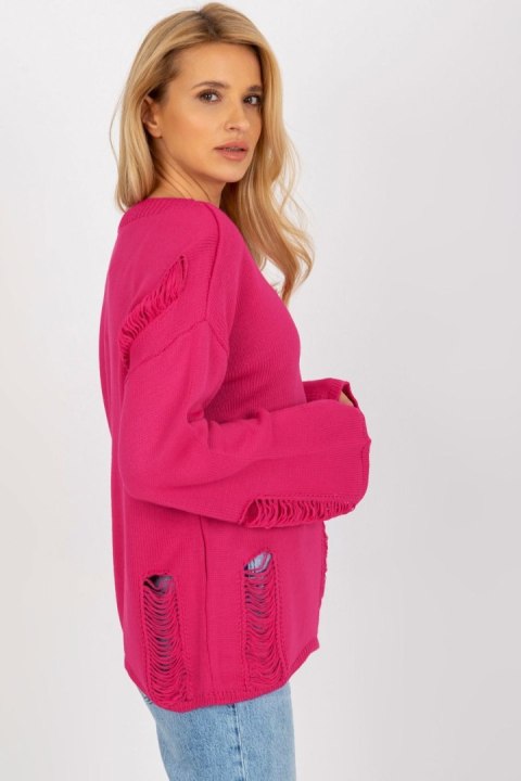 Sweter Damski Model BA-SW-8043.08X Fuksja - Badu Sweter Damski Model BA-SW-8043.08X Fuksja - Badu