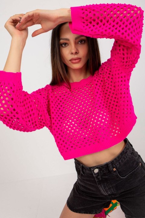 Sweter Damski Model BA-SW-9008.35P Fluo Pink - Badu Sweter Damski Model BA-SW-9008.35P Fluo Pink - Badu