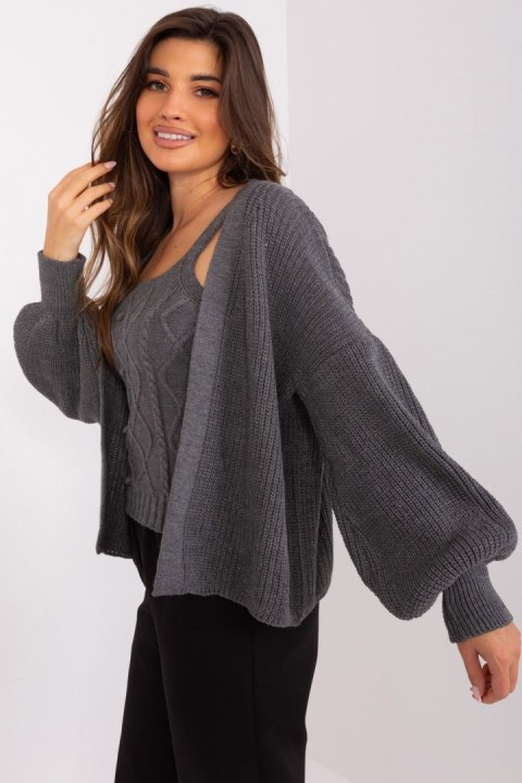 Sweter Komplet Model BA-KMPL-8019.20 Dark Grey - Badu Sweter Komplet Model BA-KMPL-8019.20 Dark Grey - Badu