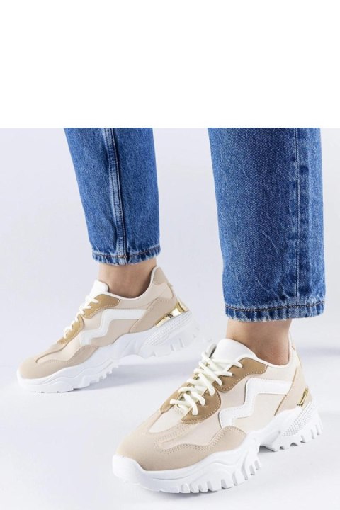 Beżowe sneakersy na masywnej podeszwie Gironic - Solea Beżowe sneakersy na masywnej podeszwie Gironic - Solea