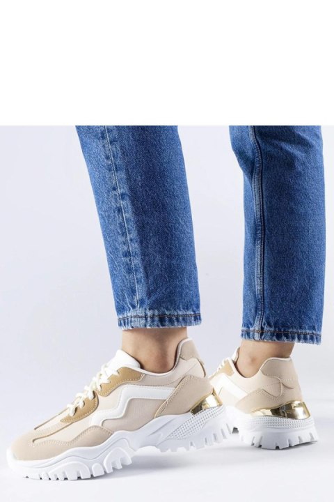 Beżowe sneakersy na masywnej podeszwie Gironic - Solea Beżowe sneakersy na masywnej podeszwie Gironic - Solea