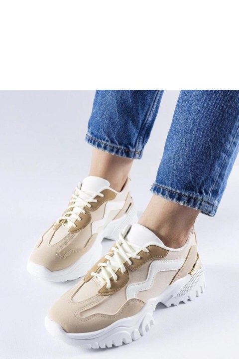 Beżowe sneakersy na masywnej podeszwie Gironic - Solea Beżowe sneakersy na masywnej podeszwie Gironic - Solea