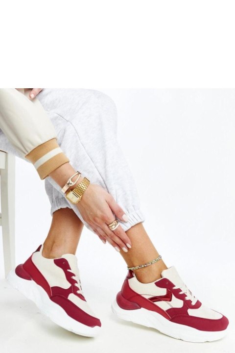 Beżowo-czerwone sneakersy na platformie Nereida - Solea Beżowo-czerwone sneakersy na platformie Nereida - Solea