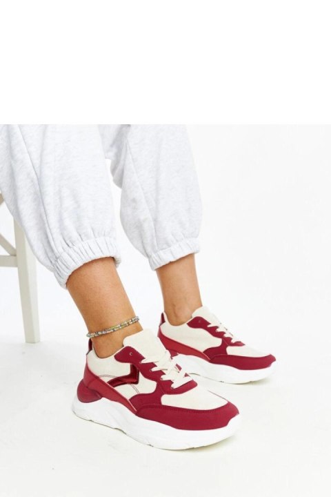 Beżowo-czerwone sneakersy na platformie Nereida - Solea Beżowo-czerwone sneakersy na platformie Nereida - Solea