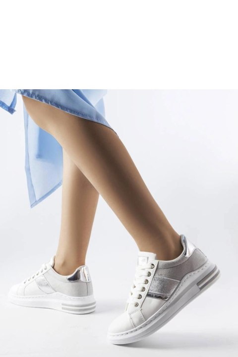 Białe sneakersy z szarymi wstawkami Deans - Solea Białe sneakersy z szarymi wstawkami Deans - Solea