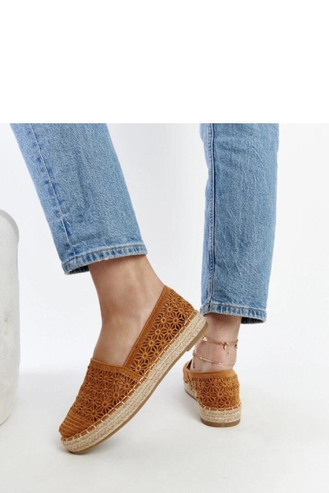 Brązowe koronkowe espadryle na platformie Samra - Solea Brązowe koronkowe espadryle na platformie Samra - Solea