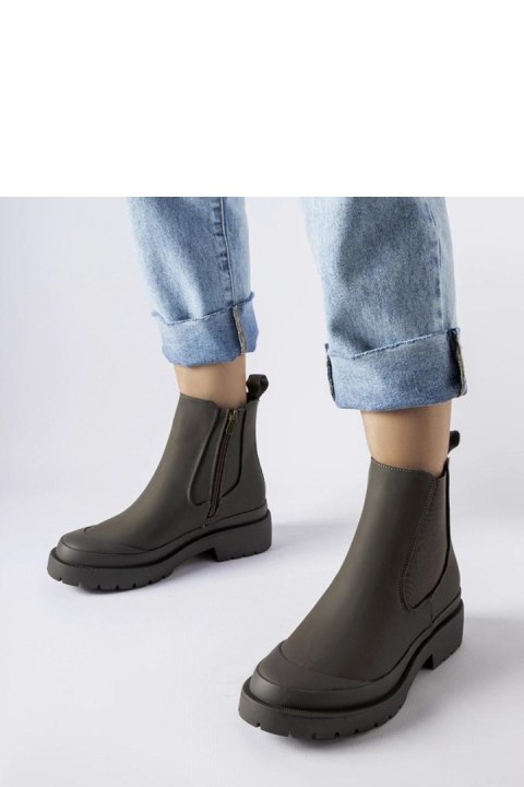 Zielone botki damskie Detis - Solea Zielone botki damskie Detis - Solea