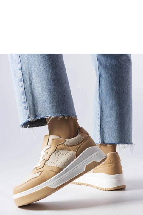 Beżowe sneakersy zdobione tłoczeniem Paré - Solea Beżowe sneakersy zdobione tłoczeniem Paré - Solea