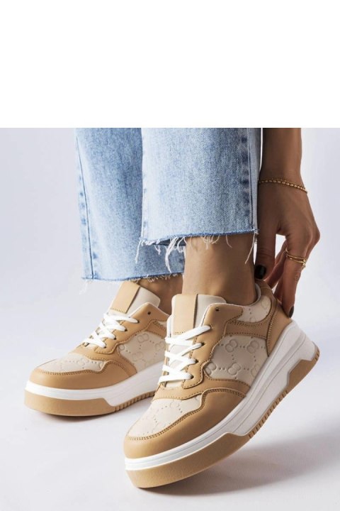 Beżowe sneakersy zdobione tłoczeniem Paré - Solea Beżowe sneakersy zdobione tłoczeniem Paré - Solea