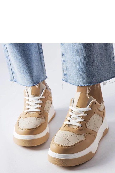 Beżowe sneakersy zdobione tłoczeniem Paré - Solea Beżowe sneakersy zdobione tłoczeniem Paré - Solea