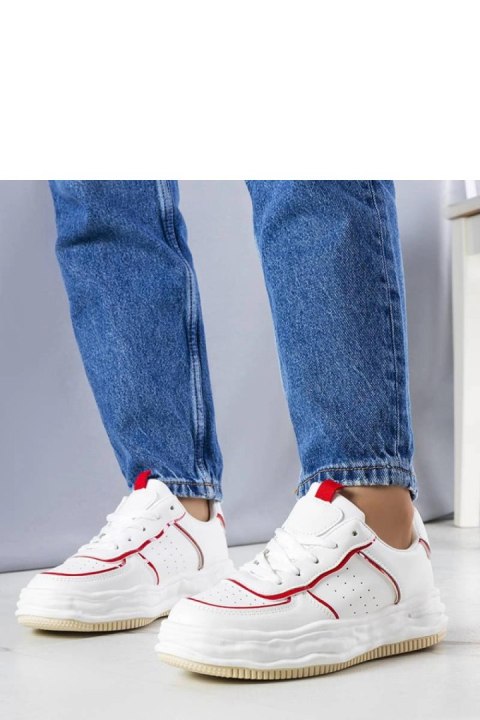 Białe sneakersy z czerwonymi wstawkami Nettie - Solea Białe sneakersy z czerwonymi wstawkami Nettie - Solea