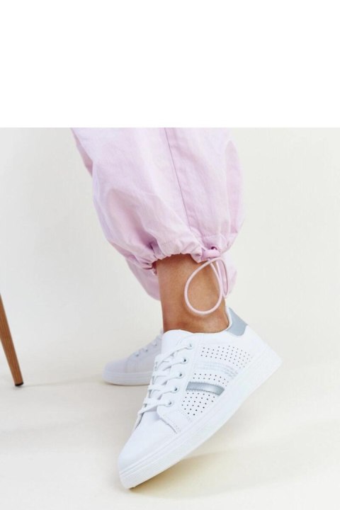 Biało-srebrne sneakersy eko skóra Berdine - Solea Biało-srebrne sneakersy eko skóra Berdine - Solea