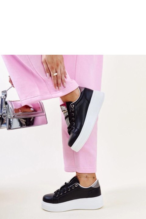 Czarno-srebrne sneakersy z cyrkoniami Maurizia - Solea Czarno-srebrne sneakersy z cyrkoniami Maurizia - Solea