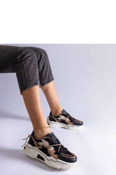Czarne sneakersy zdobione cyrkoniowym sznurkiem Valdeza - Solea Czarne sneakersy zdobione cyrkoniowym sznurkiem Valdeza - Solea