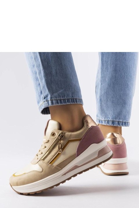 Beżowo-różowe sportowe sneakersy Delid - Solea Beżowo-różowe sportowe sneakersy Delid - Solea