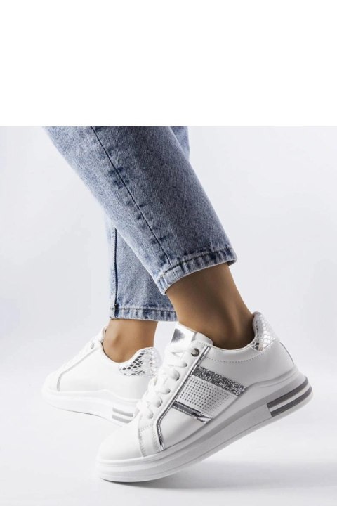Białe sneakersy zdobione cyrkoniami Xarles - Solea Białe sneakersy zdobione cyrkoniami Xarles - Solea