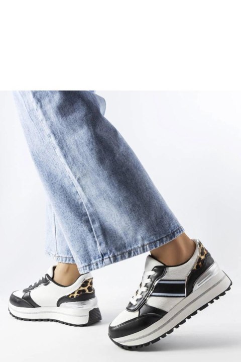 Czarne sneakersy z brokatowymi wstawlami Lang - Solea Czarne sneakersy z brokatowymi wstawlami Lang - Solea