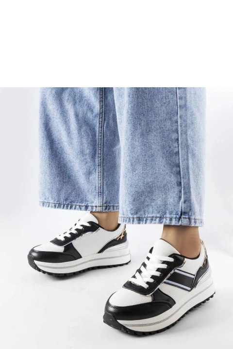 Czarne sneakersy z brokatowymi wstawlami Lang - Solea Czarne sneakersy z brokatowymi wstawlami Lang - Solea