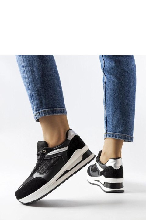 Czarne sneakersy ze wstawką Genovesee - Solea Czarne sneakersy ze wstawką Genovesee - Solea