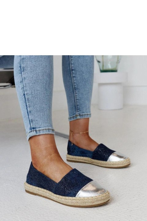 Granatowo-srebrne błyszczące espadryle Surana - Solea Granatowo-srebrne błyszczące espadryle Surana - Solea