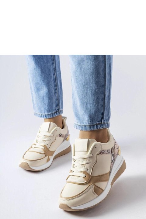 Beżowe sneakersy na koturnie Leopoldo - Solea Beżowe sneakersy na koturnie Leopoldo - Solea