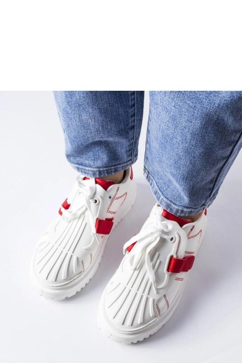 Biało-czerwone sneakersy na platformie Binet - Solea Biało-czerwone sneakersy na platformie Binet - Solea