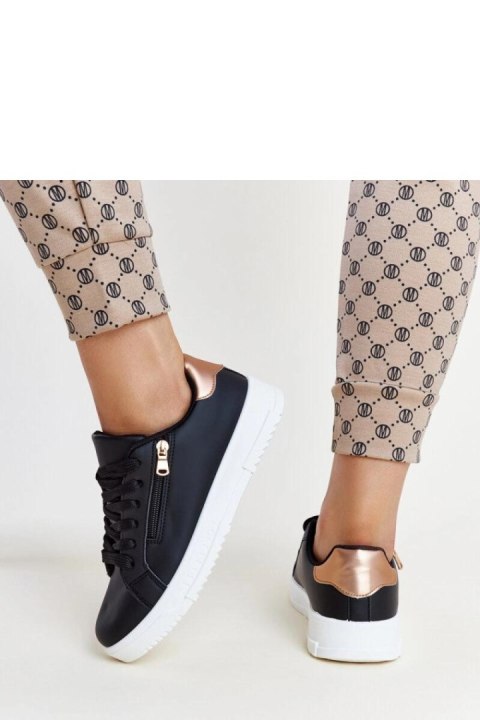Czarne sneakersy z suwakiem na boku Shanna - Solea Czarne sneakersy z suwakiem na boku Shanna - Solea