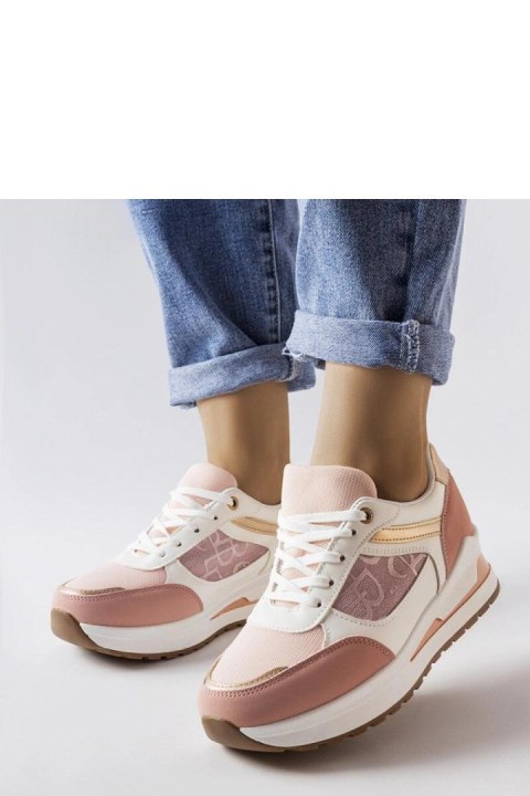 Różowe sneakersy ze wzorystą wstawką Genovesee - Solea Różowe sneakersy ze wzorystą wstawką Genovesee - Solea